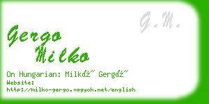gergo milko business card